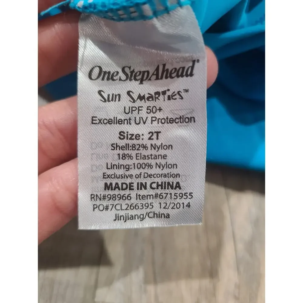 Sun smarties one step ahead 2t rashgaurd  long sleeve swim top new with tags